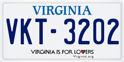 VA license plate VKT3202