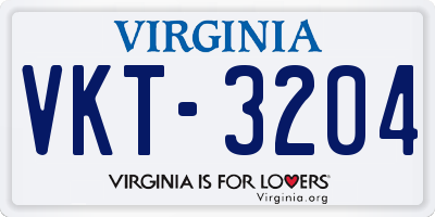 VA license plate VKT3204
