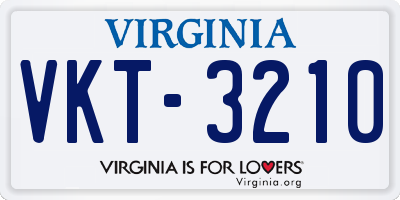 VA license plate VKT3210