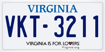 VA license plate VKT3211
