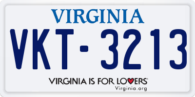 VA license plate VKT3213