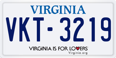 VA license plate VKT3219