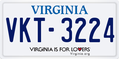 VA license plate VKT3224