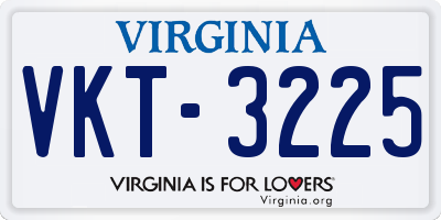 VA license plate VKT3225
