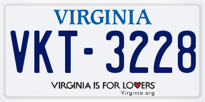 VA license plate VKT3228