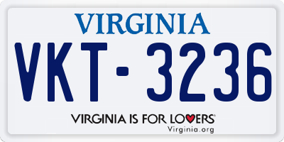 VA license plate VKT3236