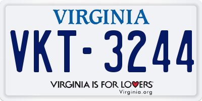 VA license plate VKT3244