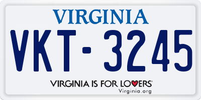 VA license plate VKT3245