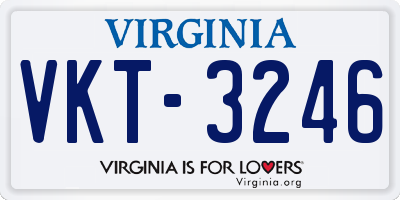 VA license plate VKT3246