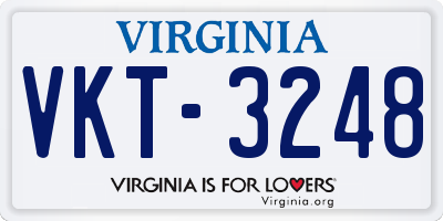 VA license plate VKT3248