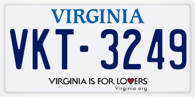 VA license plate VKT3249