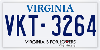 VA license plate VKT3264