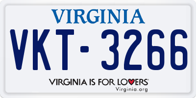 VA license plate VKT3266