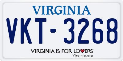 VA license plate VKT3268