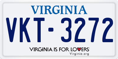 VA license plate VKT3272