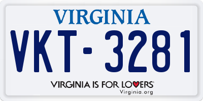VA license plate VKT3281