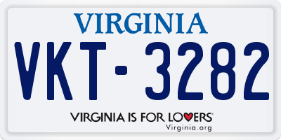 VA license plate VKT3282