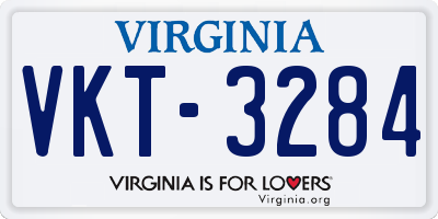 VA license plate VKT3284