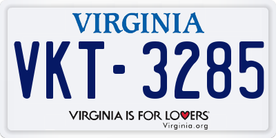 VA license plate VKT3285