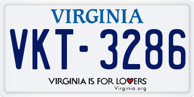 VA license plate VKT3286