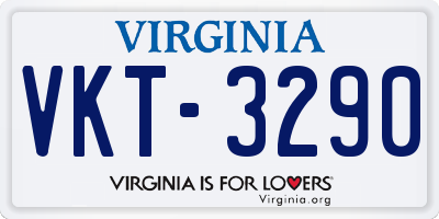VA license plate VKT3290
