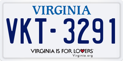 VA license plate VKT3291