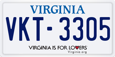 VA license plate VKT3305