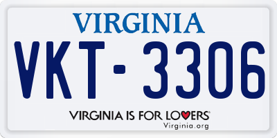 VA license plate VKT3306