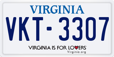 VA license plate VKT3307