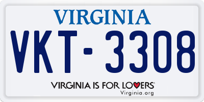 VA license plate VKT3308