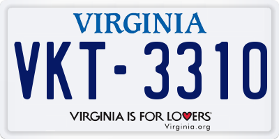 VA license plate VKT3310