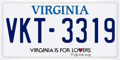 VA license plate VKT3319