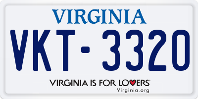 VA license plate VKT3320