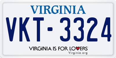VA license plate VKT3324