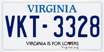VA license plate VKT3328