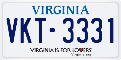 VA license plate VKT3331