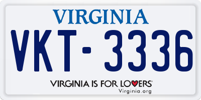 VA license plate VKT3336