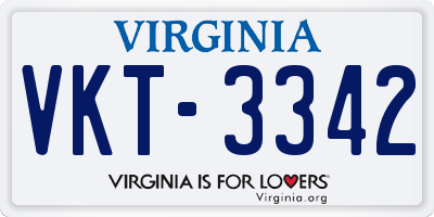 VA license plate VKT3342