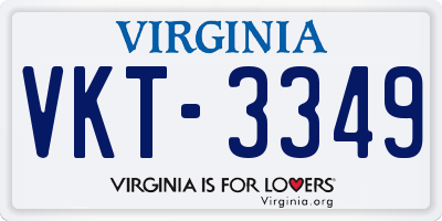 VA license plate VKT3349