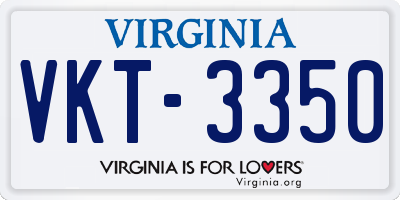 VA license plate VKT3350