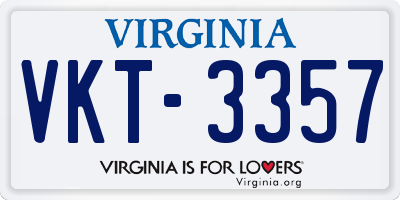 VA license plate VKT3357