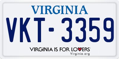 VA license plate VKT3359