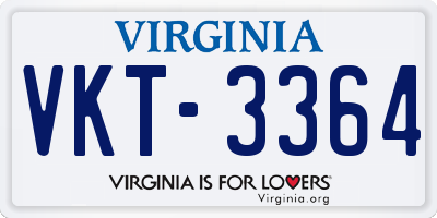 VA license plate VKT3364