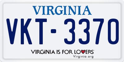 VA license plate VKT3370