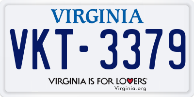 VA license plate VKT3379