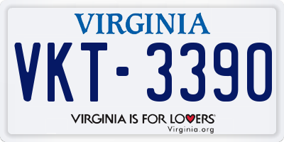 VA license plate VKT3390