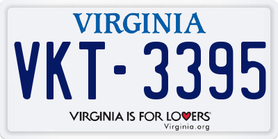 VA license plate VKT3395