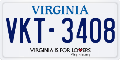 VA license plate VKT3408