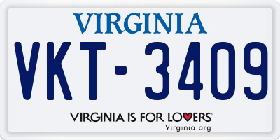 VA license plate VKT3409