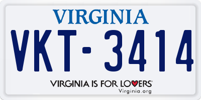 VA license plate VKT3414